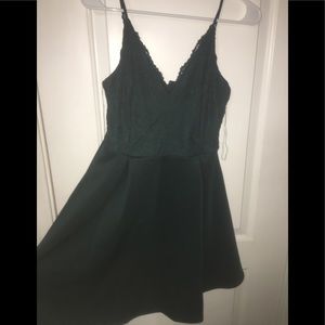 Emerald green skater dress